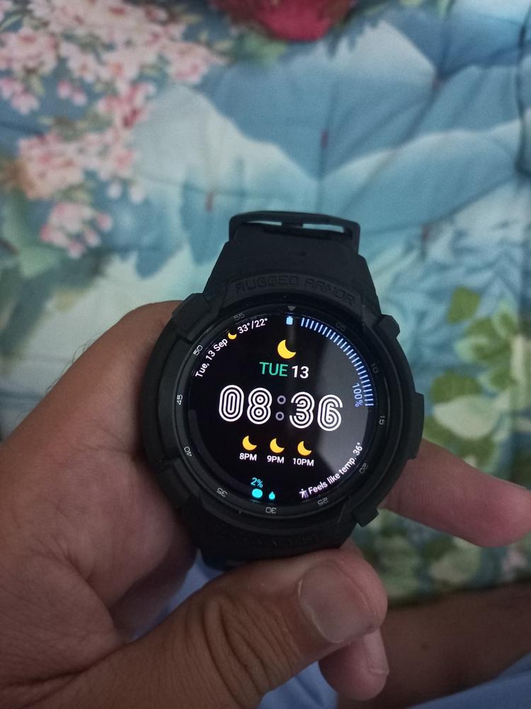 Galaxy Watch 4 Classic Band & Case for 46 mm Rugged Armor Pro - ACS03832 - Matte Black - Customer Photo From Zeeshan Muhammad