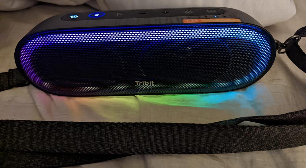 Tribit XSound Mega Portable Bluetooth Speaker 30W Loud Bass IPX7 Waterproof Wireless Speakers with Titanium Drivers LED Light Built-in Powerbank 20Hs Playtime Handle Strap for Camping Travel - Customer Photo From Amazon Import
