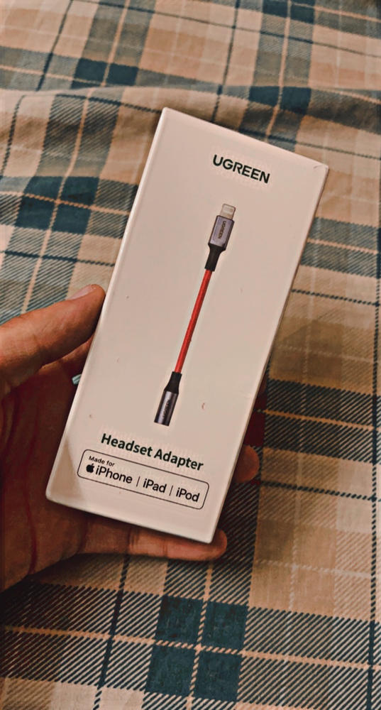 UGREEN Headphones Adapter for Apple MFi Certified iPhone Lightning to 3.5mm Jack Converter - 10 cm - Red - 70507 - Customer Photo From Qasim ali