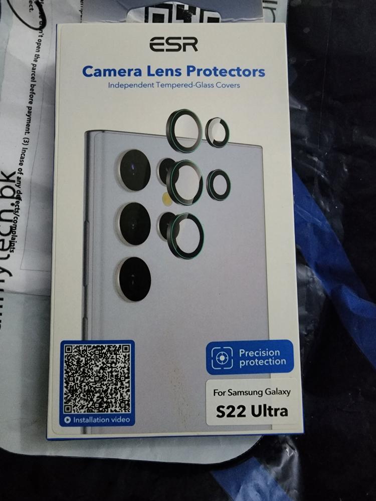 Galaxy S22 Ultra Camera Lens Protector , Scratch-Resistant Ultra-Thin Tempered Glass with Aluminum Edge - Set of 5 - Black - Customer Photo From Muhammad Ali Raza Shaheen