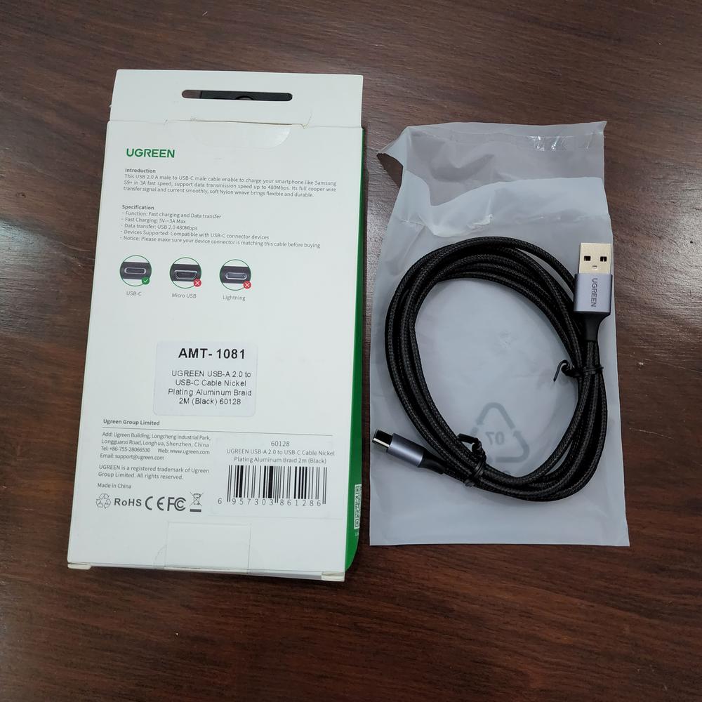 UGREEN USB Type C Cable Nylon Braided USB A to USB C Fast Charger Compatible - 6.6 feet - Black - 60128 - Customer Photo From Muhammad Umer SHEIKH