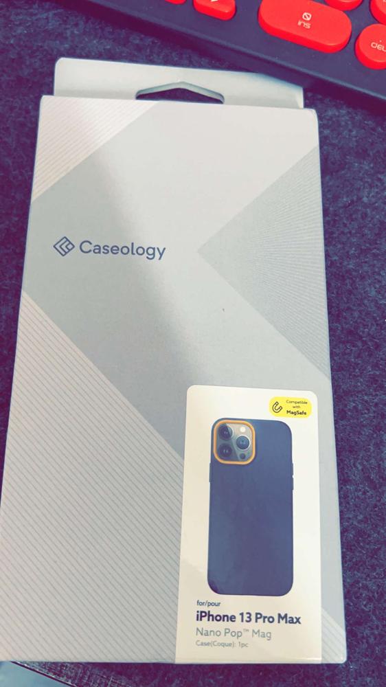 iPhone 13 Pro Max NanoPop Mag Dual tone Liquid Silicone Case by Caseology Magsafe Enabled - Blueberry Navy - ACS03909 - Customer Photo From Mohib