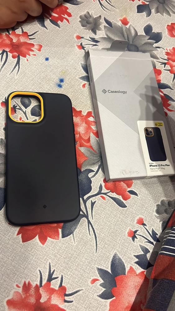iPhone 13 Pro Max NanoPop Mag Dual tone Liquid Silicone Case by Caseology Magsafe Enabled - Blueberry Navy - ACS03909 - Customer Photo From Naveed Shaukat