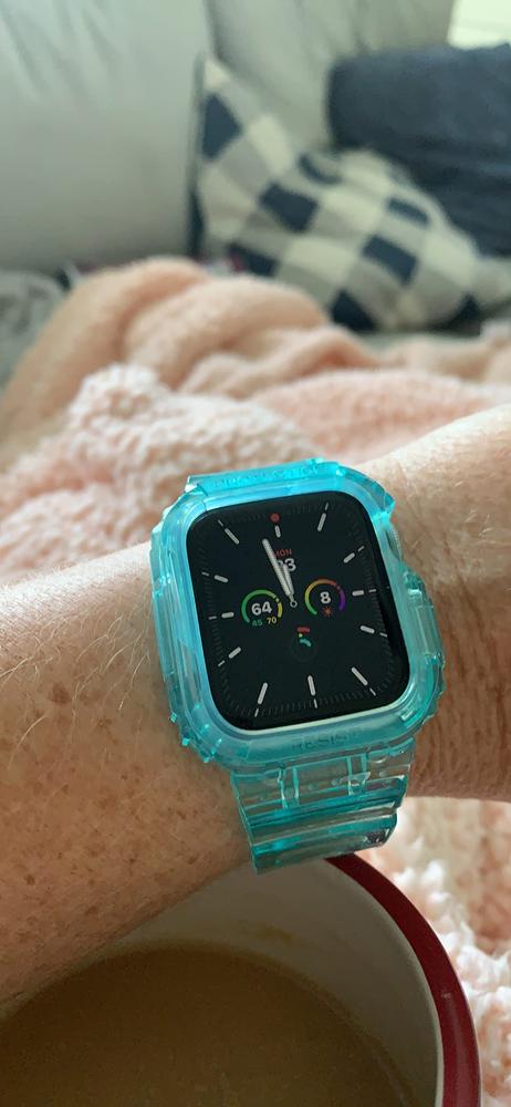 Apple Watch Band & Case amBand Moving Fortress Sport Series Rugged Style for Apple Watch 38 / 40 / 41 mm � Clear - Customer Photo From Amazon Import
