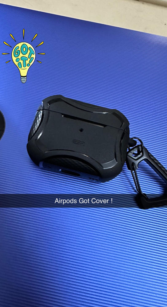 AirPods Pro 2022 / 2019 Case Cyber Armor Tough Case Magsafe compatible Magnetically Locking Lid by ESR -  Black - Customer Photo From Junaid Qureshi 