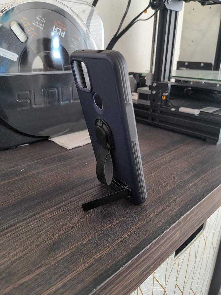 ESR Boost Phone Kickstand, Vertical and Horizontal Stand with Adjustable Angle upto 60 Degree � Black / Silver / Blue - Customer Photo From Amazon Import