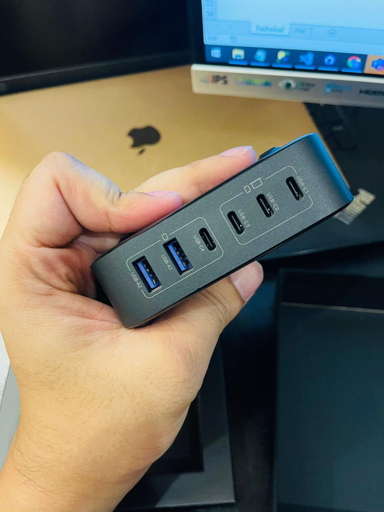 UGREEN Nexode 200W USB C Desktop Charger, 6 Ports GaN PD Fast Charger with 3FT USB C to C Charging Cable Compatible with MacBook Pro/Air, iPad Pro/Mini, iPhone 13/13 Pro Max, Galaxy, Pixel, and More - Black - 40913 - Customer Photo From Syed Atir Mohiuddin 