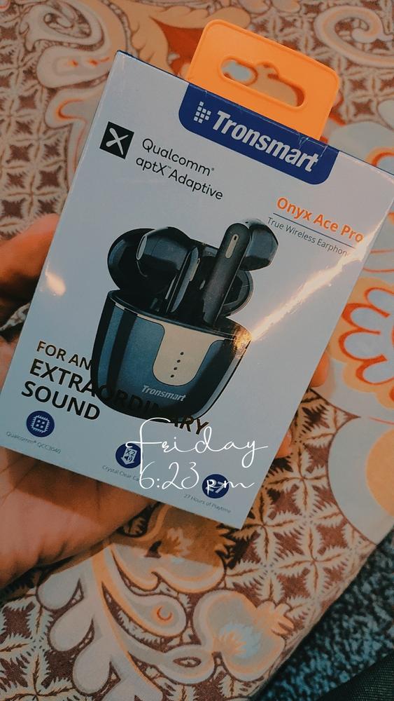 Tronsmart Onyx Ace Pro True Wireless Earphones with Cutting-edge Qualcomm® Chip, Qualcomm® aptX™ Adaptive codec, Crystal Clear Call, Up to 27 Hours of Playtime, Gaming Mode & One-key Recovery - Black - Customer Photo From Haris Ahmad 