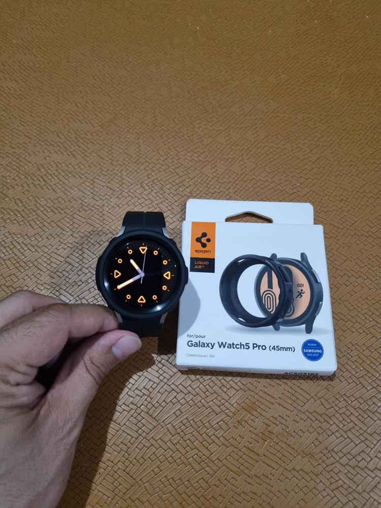Galaxy Watch 5 Pro Case 45mm Spigen Liquid Air Case - ACS05185 - Matte Black - Customer Photo From Mazhar Shaukat
