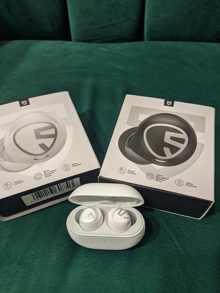 SoundPEATS Free2 classic Wireless Earbuds Bluetooth V5.1 Headphones with 30Hrs Playtime in-Ear Wireless Earphones with Immersive Stereo Sound - AMT - White - Customer Photo From Danial 