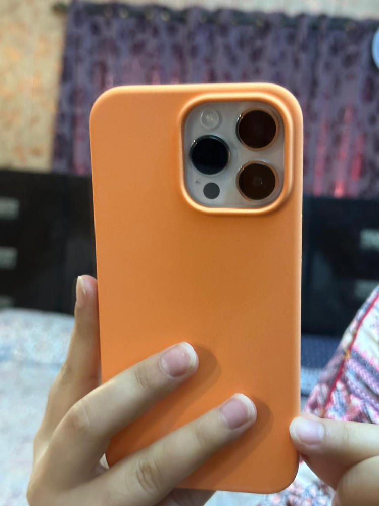 iPhone 14 Pro Max Liquid Silicon Case by elago Full Body Protective Cover, Shockproof, Slim Phone Case, Anti-Scratch Soft Microfiber Lining - Orange - Customer Photo From Syed Abdullah Altaf