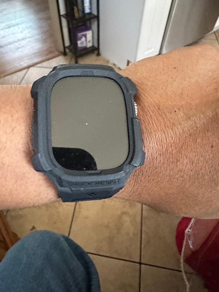 Apple Watch Ultra Rugged Armor Pro Case by Spigen for 49mm � Matte Black � ACS05460 - Customer Photo From Amazon Import