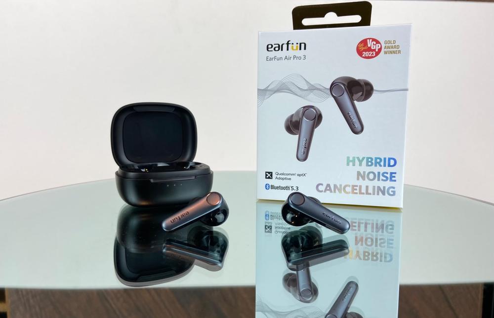EarFun Air Pro 3 Noise Cancelling Wireless Earbuds Qualcomm� aptX� Adaptive Sound 6 Mics CVC 8.0 ENC Bluetooth 5.3 Earbuds Multipoint Connection 45H Playtime App Customize EQ Wireless Charging � Black - Customer Photo From Amazon Imports