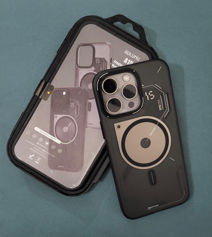 iPhone 15 Pro Max Case Aulumu A15 MagSafe Case Hard Shell Semi translucent Matte Anti-Fingerprint – Black - Customer Photo From Ahmad Iftikhar