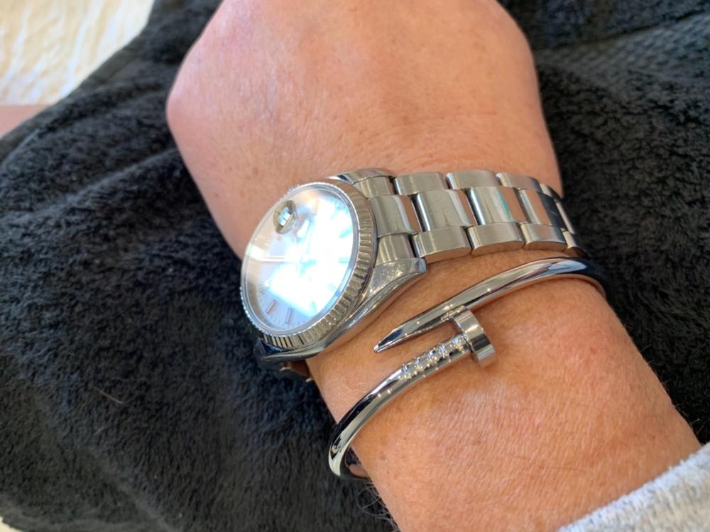 Bangle Clou - Argent - Customer Photo From Nathalie M.