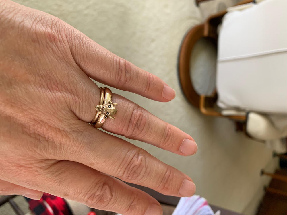 Buffalo Ring Jewelry 14k Gold Handmade Bison Ring BUF6-RG - Customer Photo From Leanne Kirk