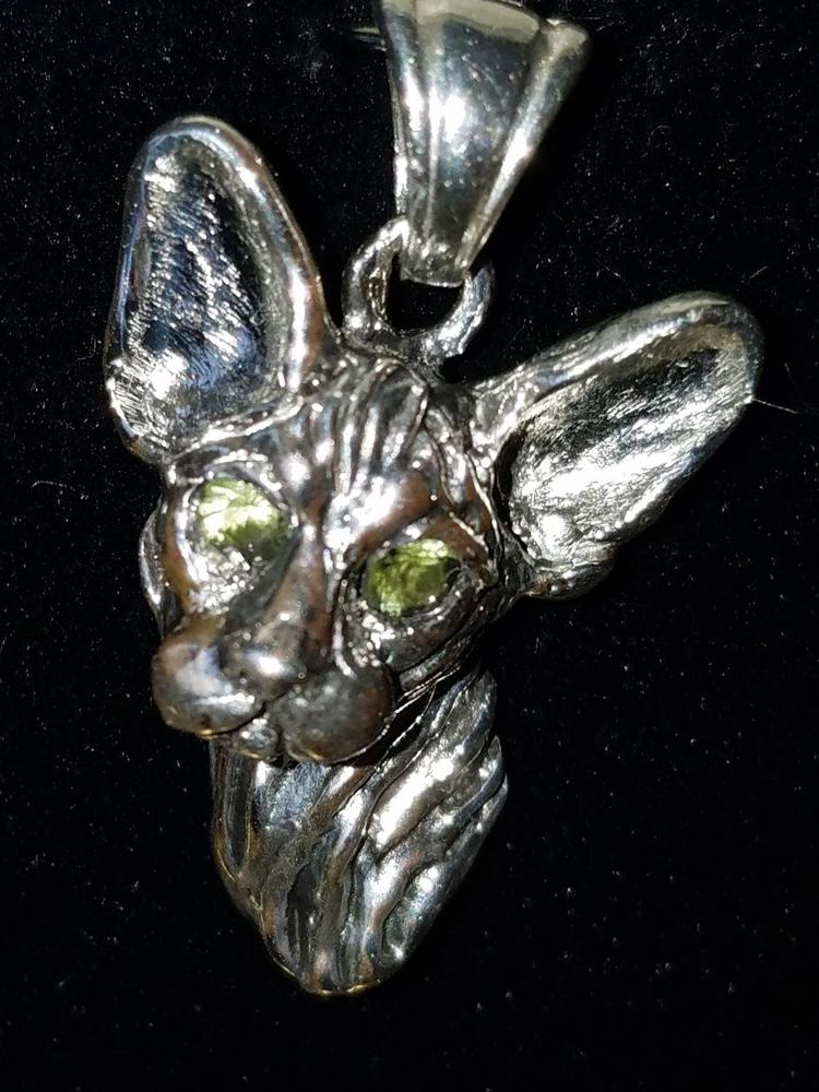 Sphynx Cat Pendant Jewelry Sterling Silver Handmade Cat Pendant SX3-P - Customer Photo From Tammy 