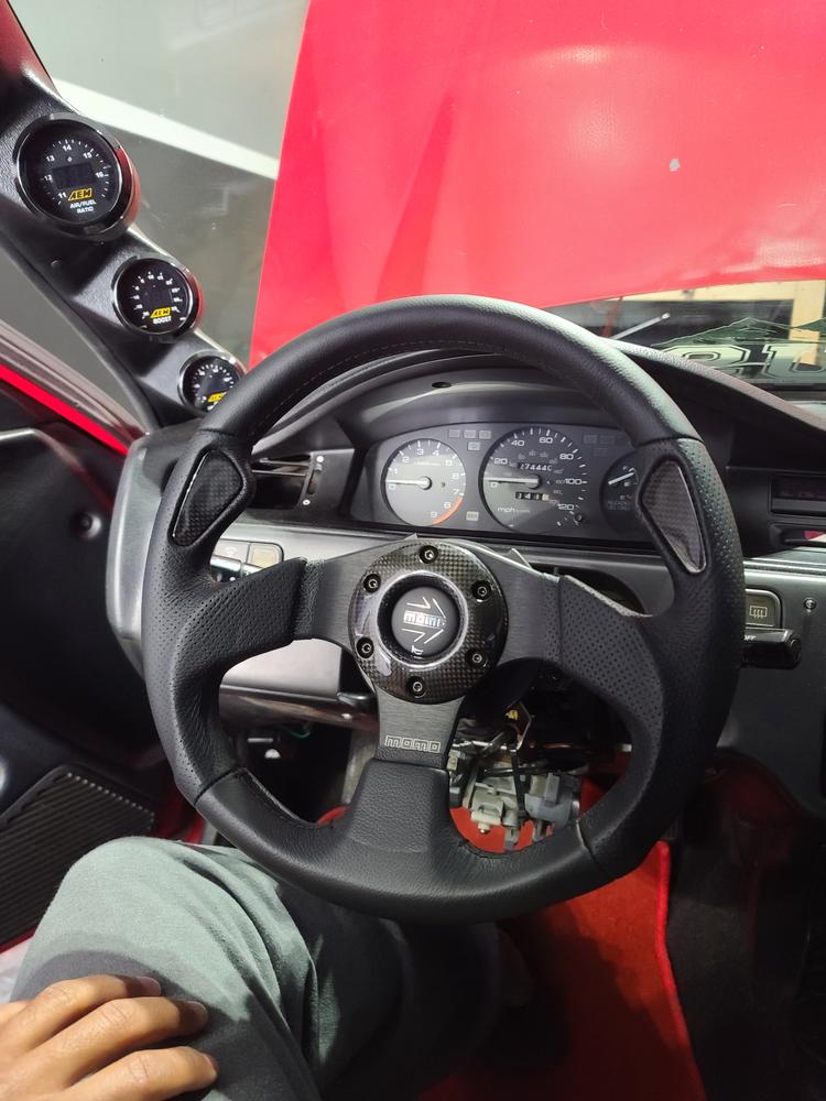 MOMO Steering Wheel (Jet - Leather - Black) 350mm