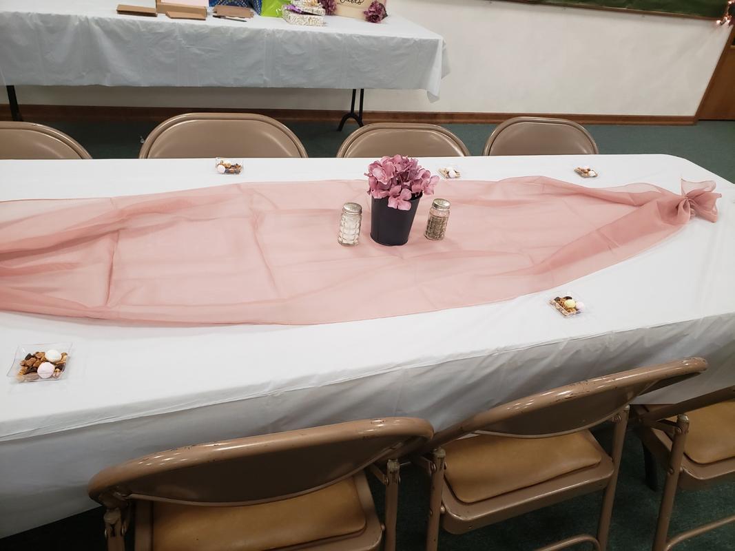 6 FT | Dusty Rose Premium Chiffon Table Runner | TableclothsFactory