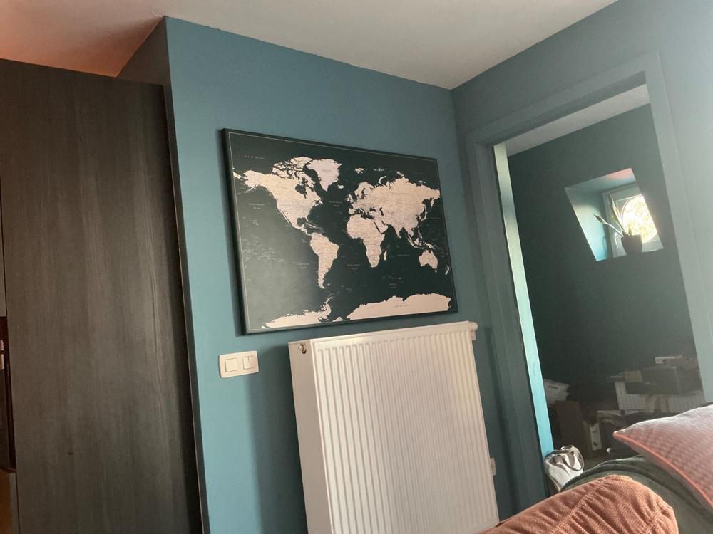Push Pin World Map - Dark Green (Detailed) - Customer Photo From Steffi Denys