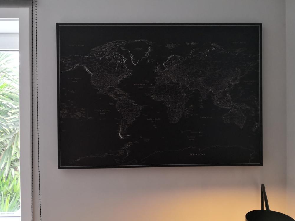 Push Pin World Map - Midnight Black (Detailed) - Customer Photo From Henrique Oliveira