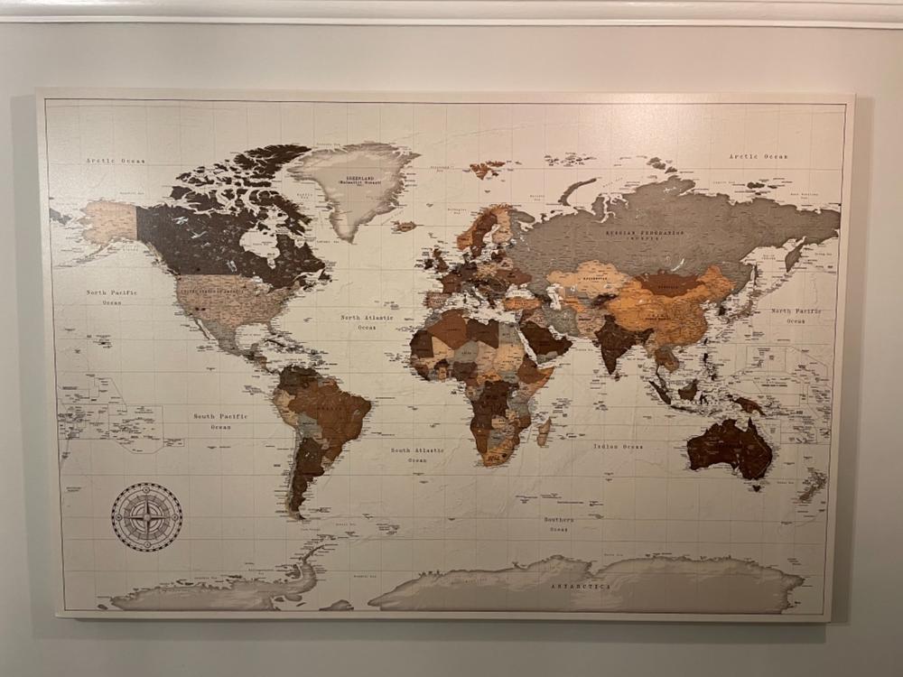 Push Pin World Map - Safari (Detailed) - Customer Photo From Nicholas Self