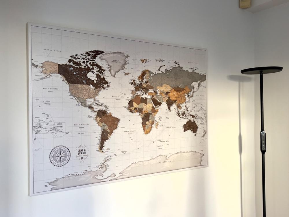 Push Pin World Map - Safari (Detailed) - Customer Photo From Wen-Chi Su