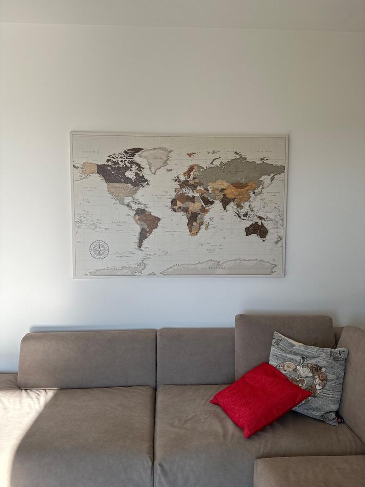 Push Pin World Map - Safari (Detailed) - Customer Photo From Alice Bonato