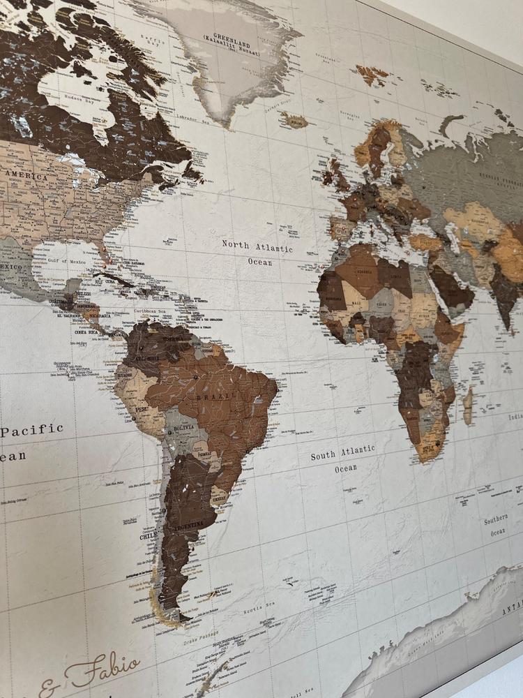 Push Pin World Map - Safari (Detailed) - Customer Photo From Alice Bonato