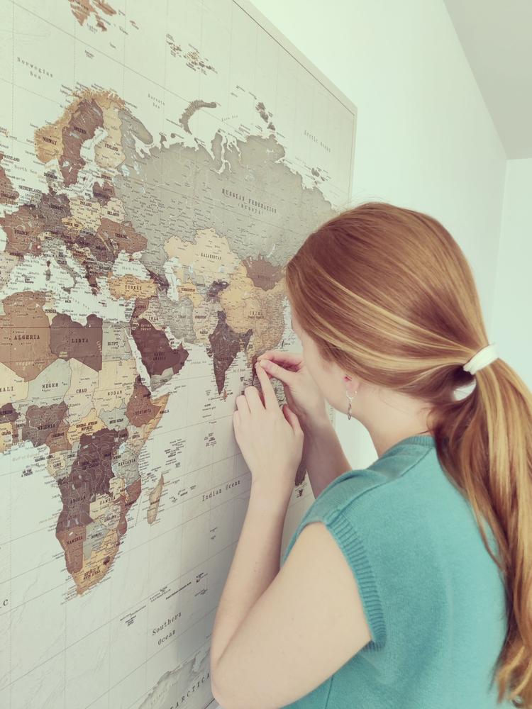 Push Pin World Map - Safari (Detailed) - Customer Photo From Erwin Verschuuren