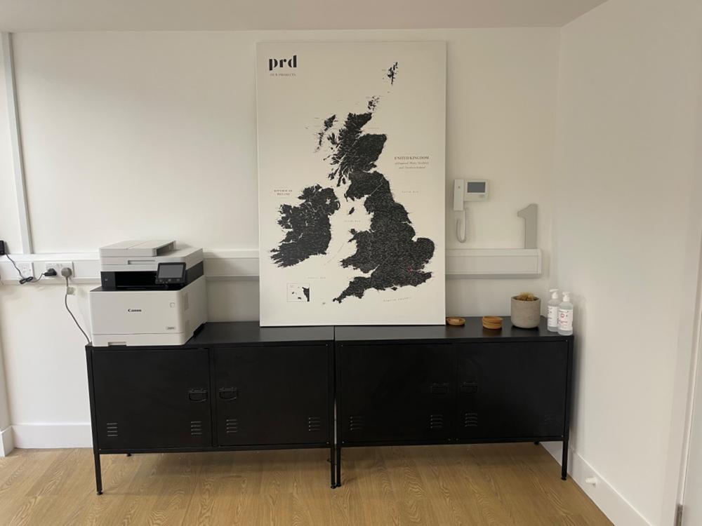 Push Pin UK & Ireland Map - White and Black (Detailed) - Customer Photo From Martin Woodhouse