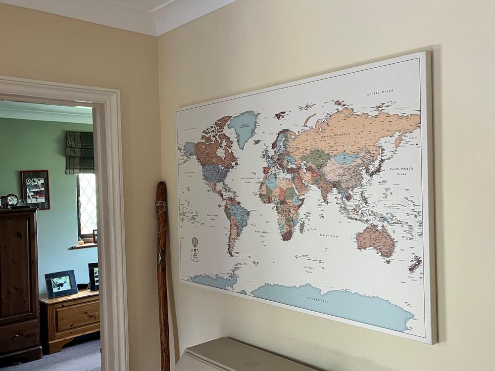 Push Pin World Map - Colorful (Detailed) - Customer Photo From Paul Noke