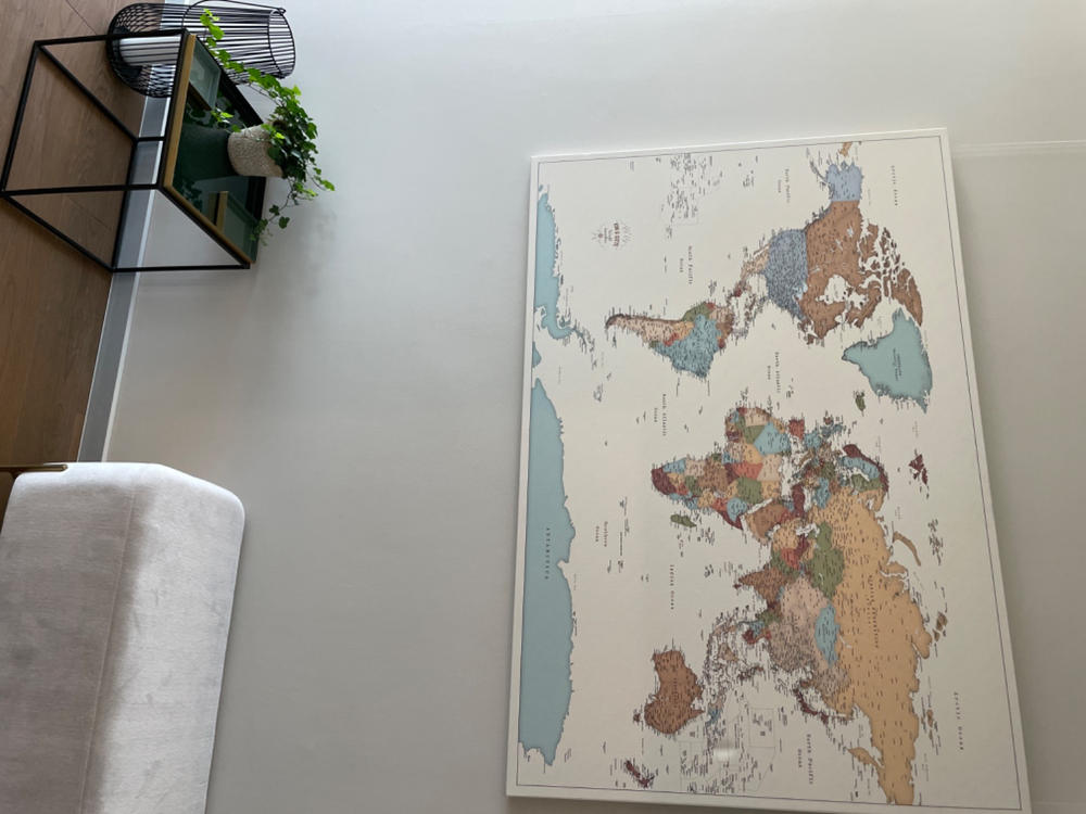 Push Pin World Map - Colorful (Detailed) - Customer Photo From Gitte Østergaard