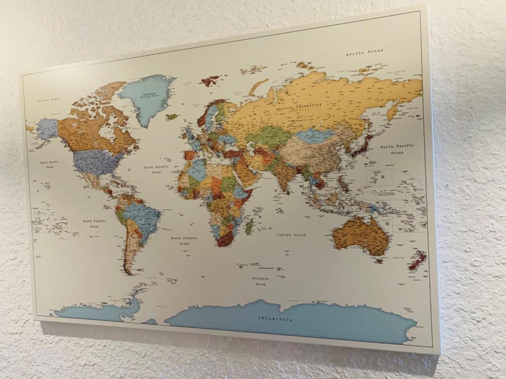Push Pin World Map - Colorful (Detailed) - Customer Photo From Monika Peleckaite