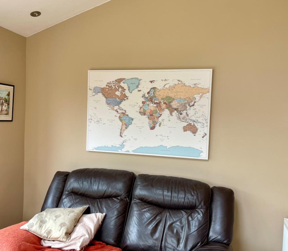 Push Pin World Map - Colorful (Detailed) - Customer Photo From Toni Quelch