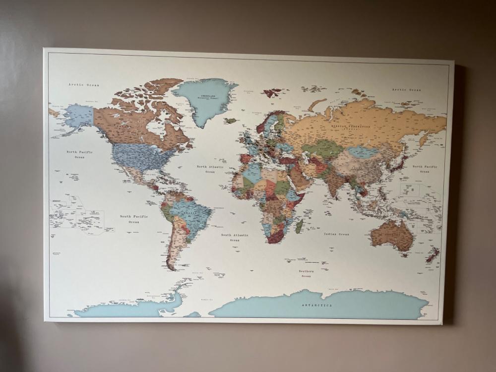 Push Pin World Map - Colorful (Detailed) - Customer Photo From Geraldine Powell