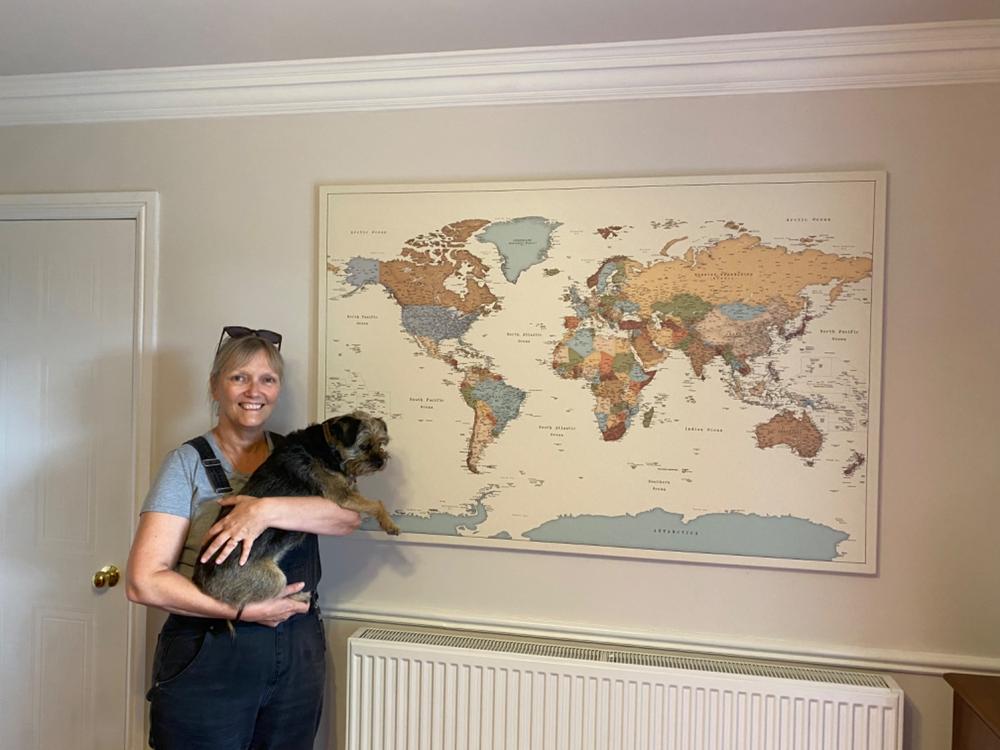 Push Pin World Map - Colorful (Detailed) - Customer Photo From Kathryn Wilson