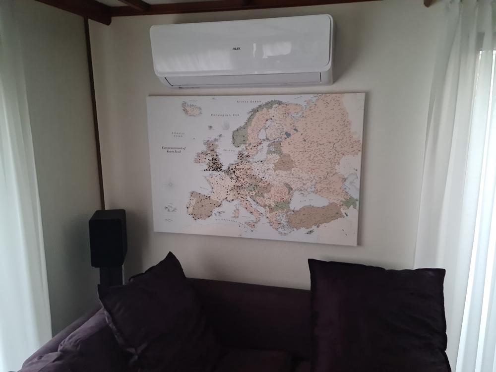 Europe Push Pin Map – Retro (Detailed) - Customer Photo From Kevin Read