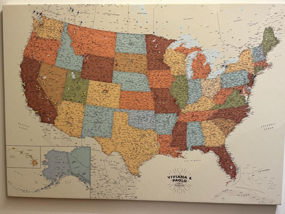 Push Pin USA Map - Colorful (Detailed) - Customer Photo From Paolo Cosmaro