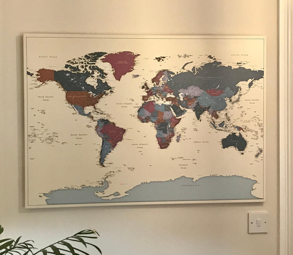 Push Pin World Map - Grapes (Detailed) - Customer Photo From Ruth McIlveen