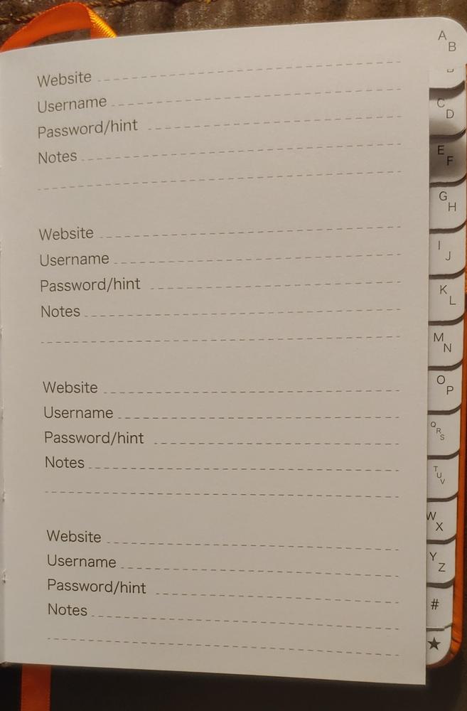 Password Book - Never Forget Your Passwords Again - Customer Photo From William Powell