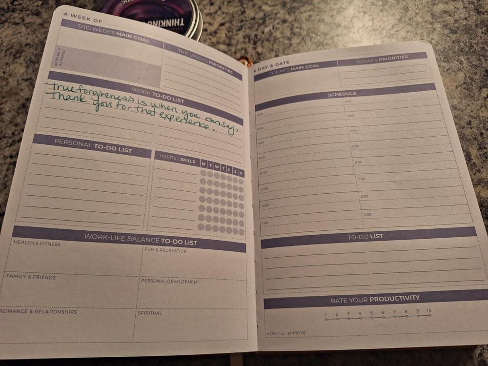 Daily Planner 2nd Edition - lasts 6 months - Customer Photo From Kristen Boyer