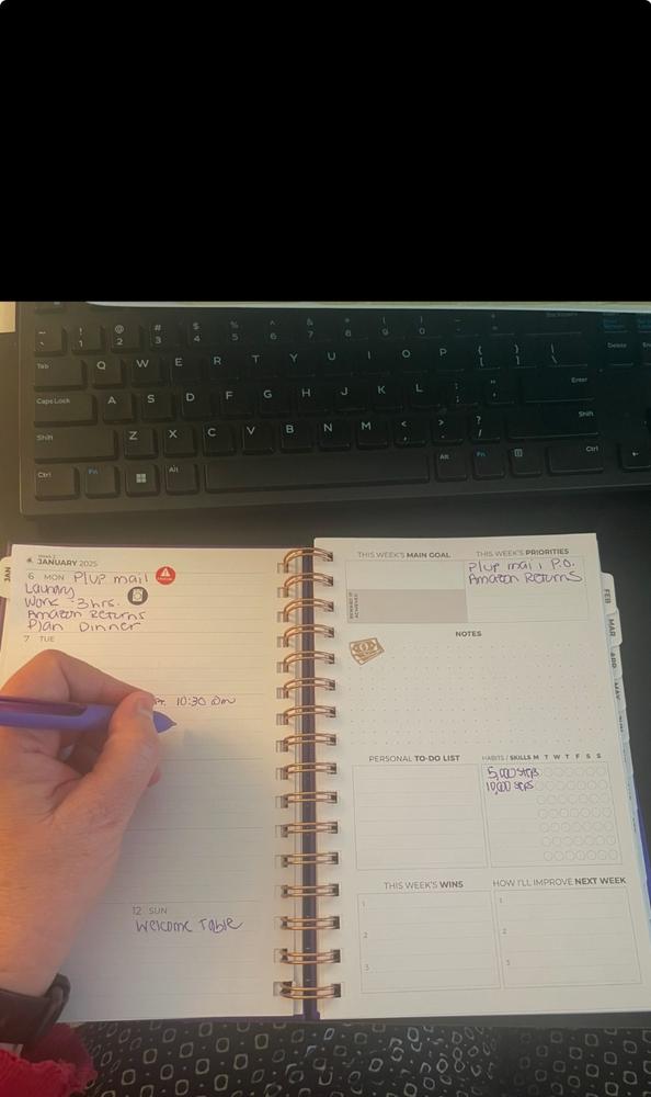 Dated Weekly Planner with Tabs (2025) - Customer Photo From Stacey Koehler