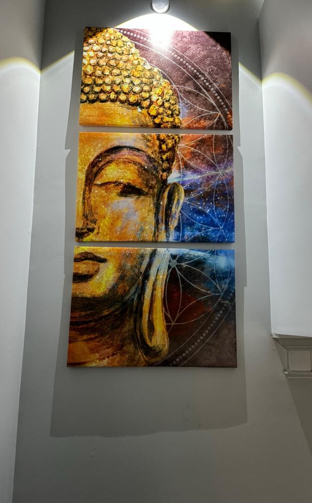 3-Piece Canvas Mystical Buddha Face Wall Art - Customer Photo From Pavithra Venkatesan
