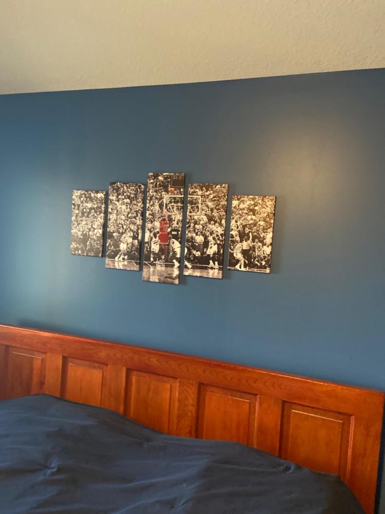 5-Piece Black & White Michael Jordan Shot Canvas Wall Art - Customer Photo From Kimberly Ogden