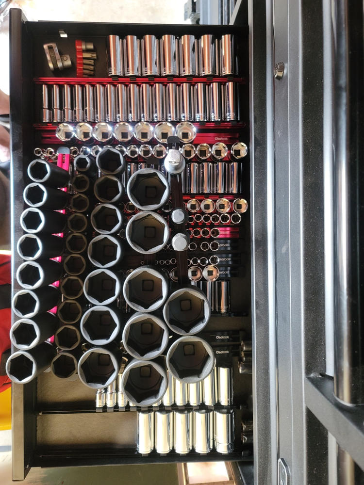 Aluminum Socket Organizer Rails with Locking End Caps - Customer Photo From Matt M.