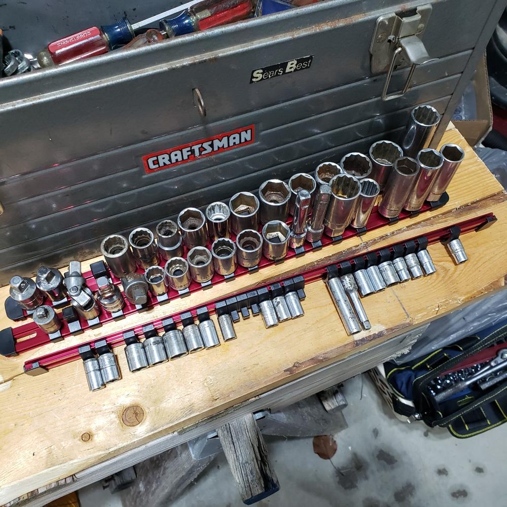 Aluminum Socket Organizer Rails with Locking End Caps - Customer Photo From James Turley