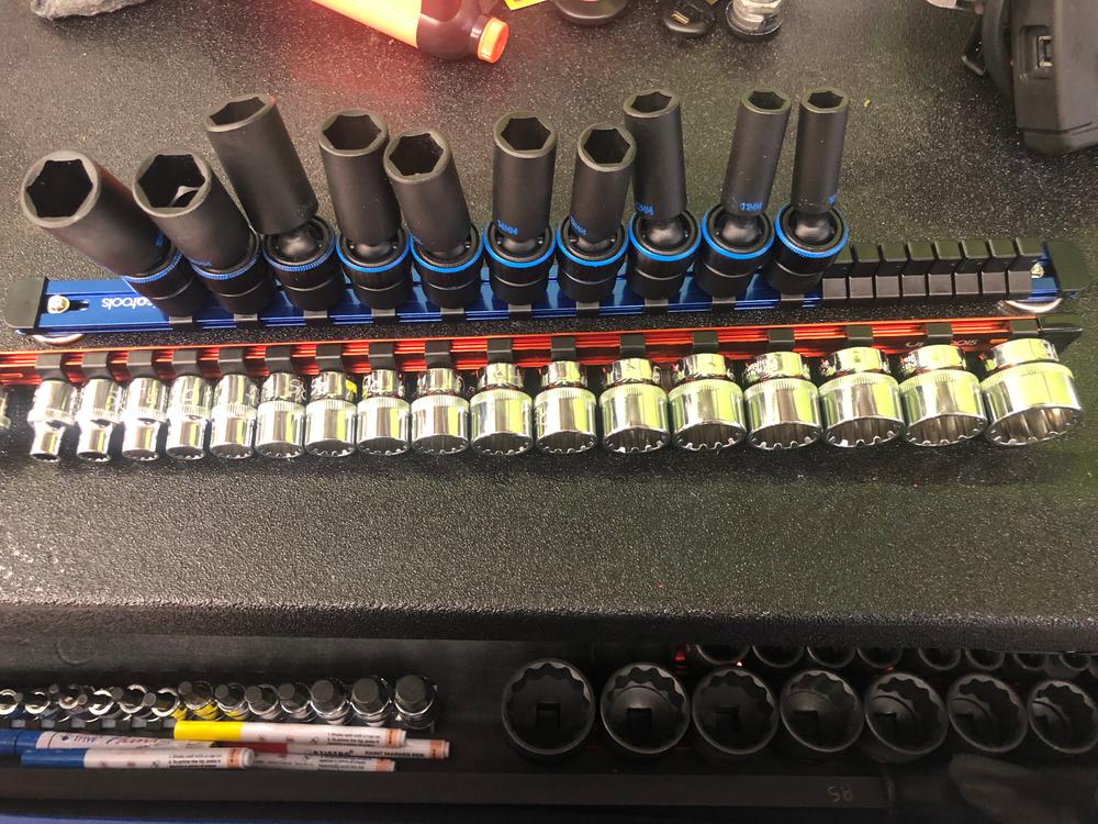 Aluminum Socket Organizer Rails with Locking End Caps - Customer Photo From Randy S