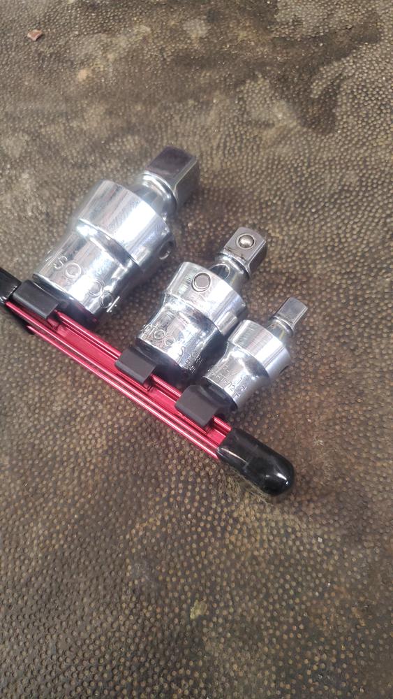 3pc Universal Joint Set, Socket Adapter 1/2", 3/8", and 1/4" drive - Customer Photo From Jerrad Alvord
