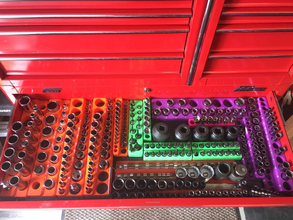 Magnetic Socket Holder Marked With Socket Sizes - Customer Photo From kevin broussard